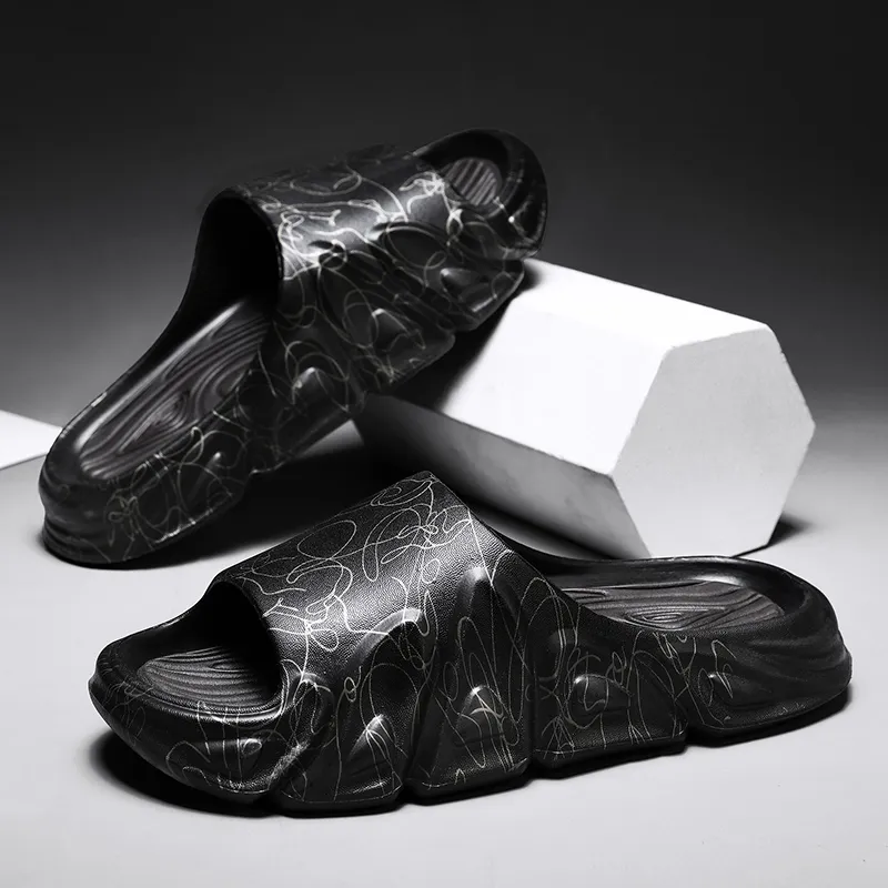 Colorful Creations Quiet Slip Resistant Abrasion Resistant Slide Slippers Men's Box-6