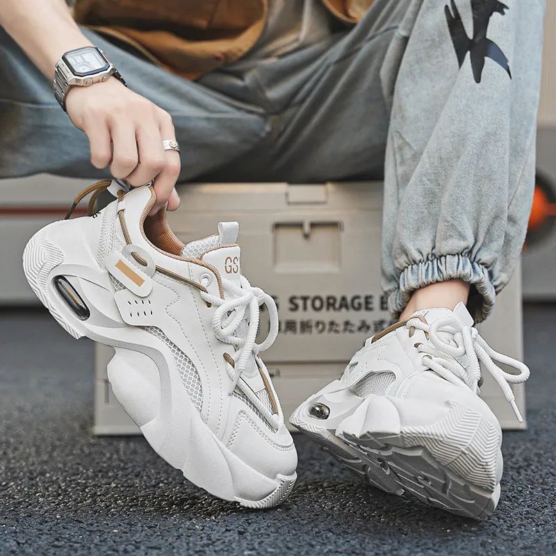 Colorful Creations Slip Resistant, Abrasion Resistant, Breathable, Height Increasing Low Top Chunky Sneakers Men's-6