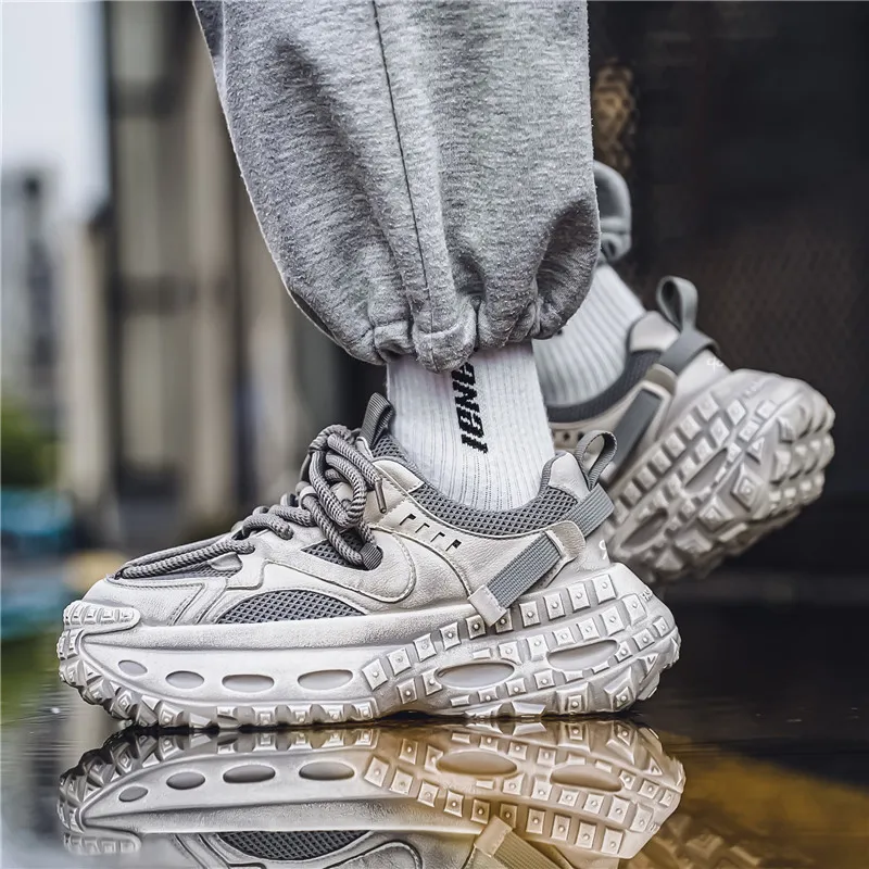 Colorful Creations Cushioning, Slip Resistant, Abrasion Resistant, Height Increasing Low Top Chunky Sneakers Men's-5