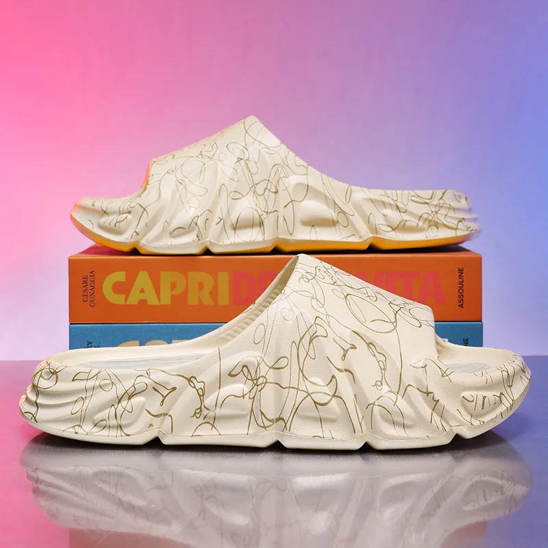 Colorful Creations Quiet Slip Resistant Abrasion Resistant Slide Slippers Men's Box-10