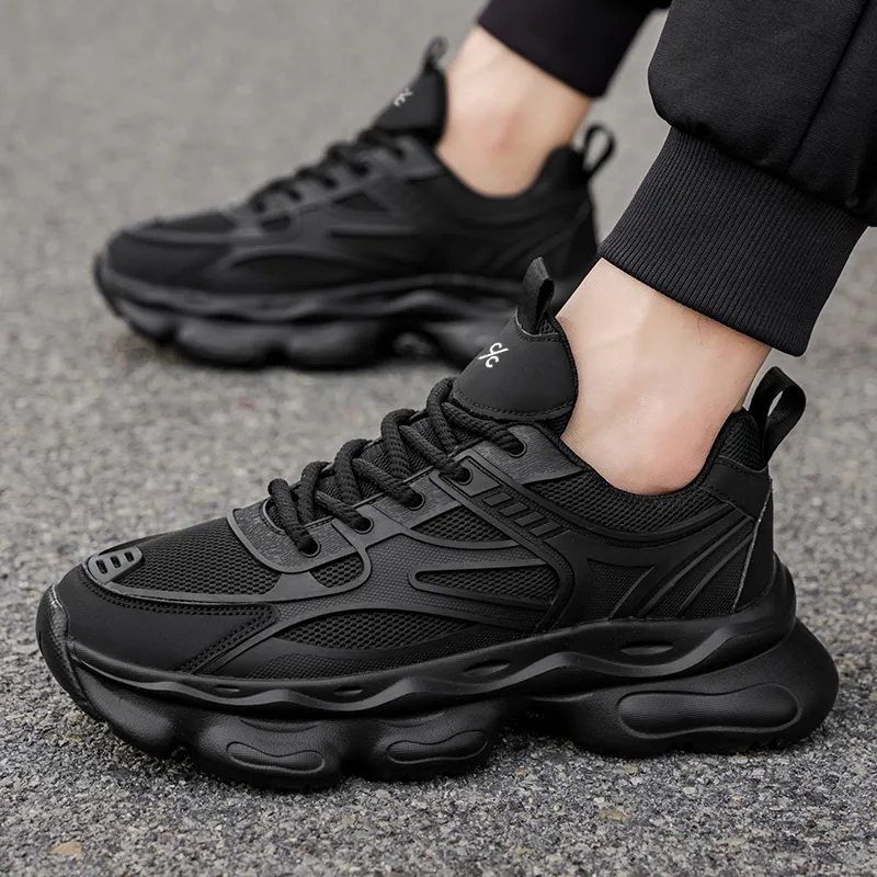 Colorful Creations Slip Resistant, Abrasion Resistant, Breathable, Height Increasing Low Top Chunky Sneakers Men's-1