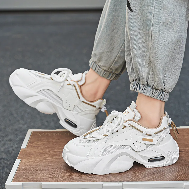 Colorful Creations Slip Resistant, Abrasion Resistant, Breathable, Height Increasing Low Top Chunky Sneakers Men's-5