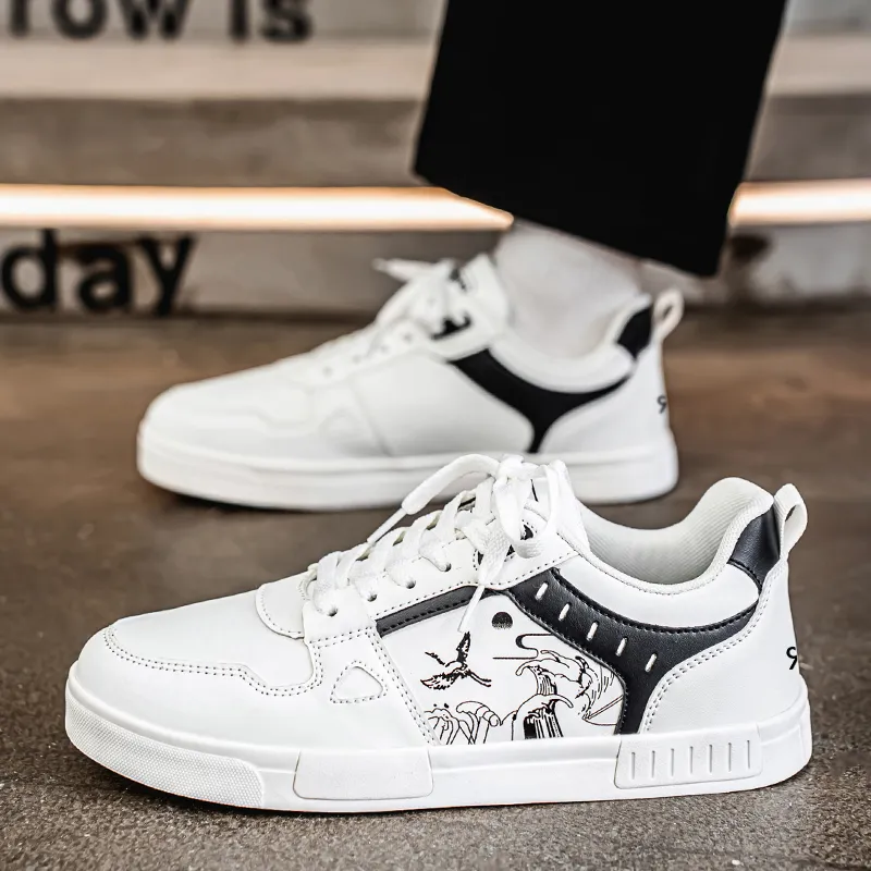 Colorful Creations Anti Slip Wear Resistant Low Top Skateboard Shoes Men's White Box-1