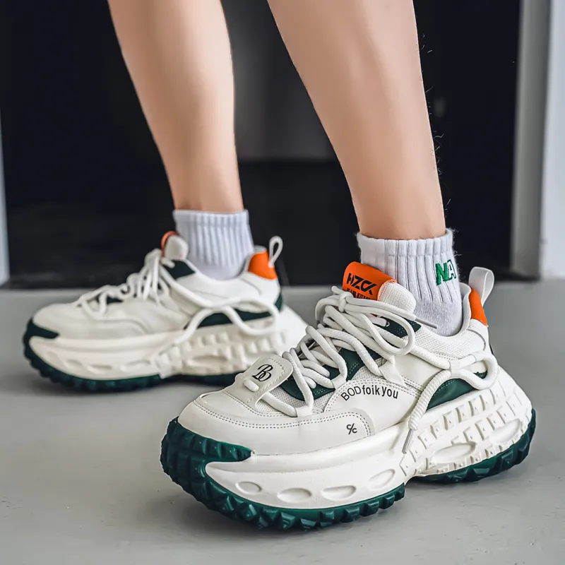 Colorful Creations Chunky Sneakers Men Low Top White Black/White Orange/Blue-9