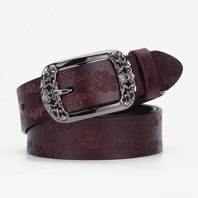 YUZHAOLIN Cow Split Leather Belts Unisex Width 3.3CM-2