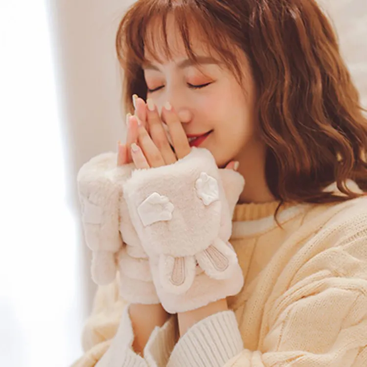 YUZHAOLIN Plush Knit Gloves Unisex-3