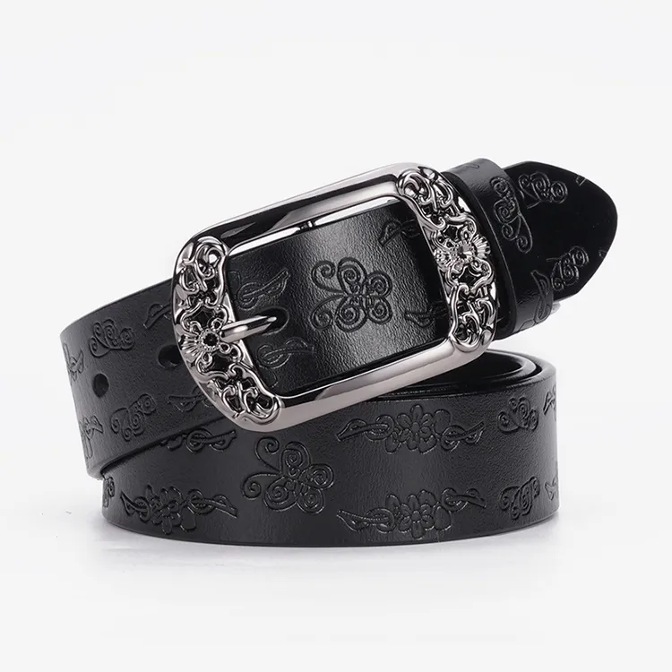 YUZHAOLIN Cow Split Leather Belts Unisex Width 3.3CM-1
