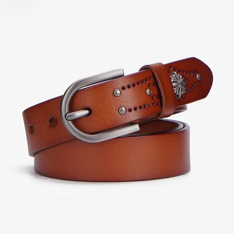 YUZHAOLIN Cow Leather Belts Unisex Width 2.8CM-4