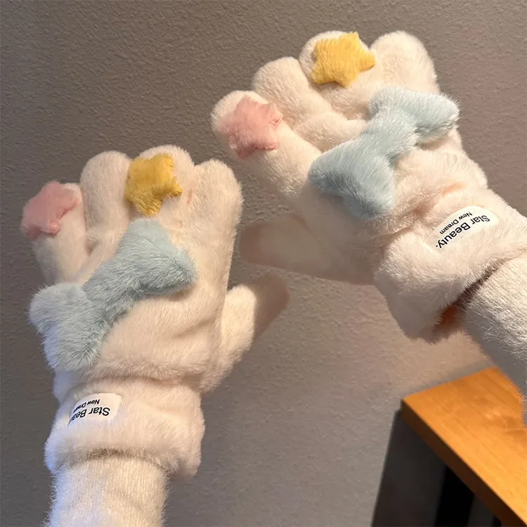 YUZHAOLIN Plush Knit Gloves Unisex-3