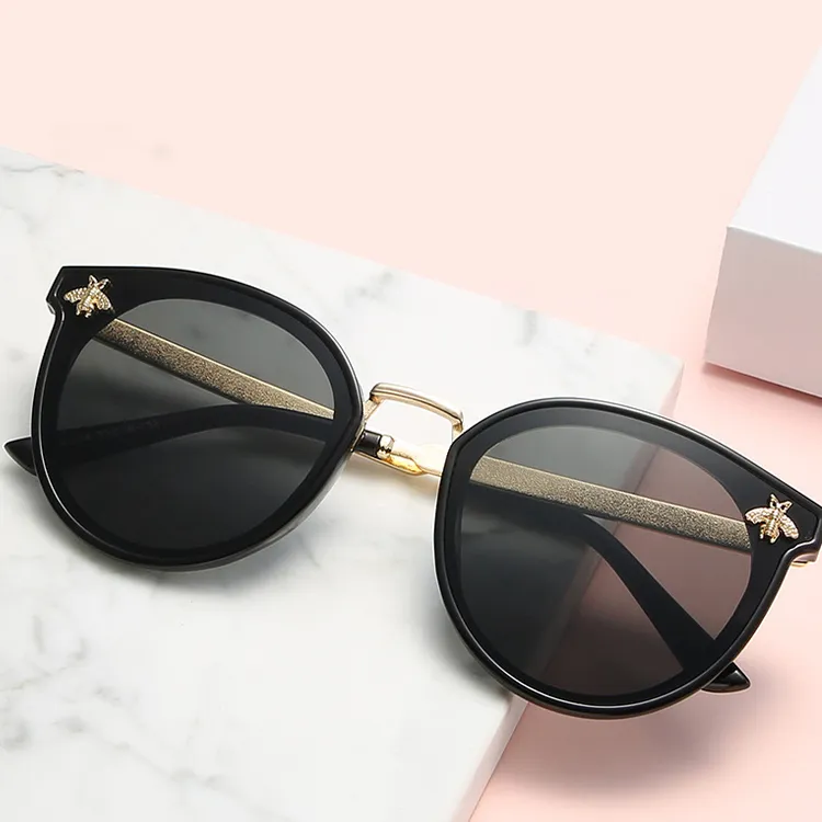 YUZHAOLIN PC Metal Oval Sunglasses Unisex-3