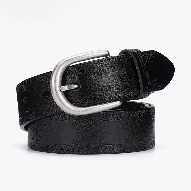 YUZHAOLIN Cow Leather Belts Unisex Width 3.3CM-1