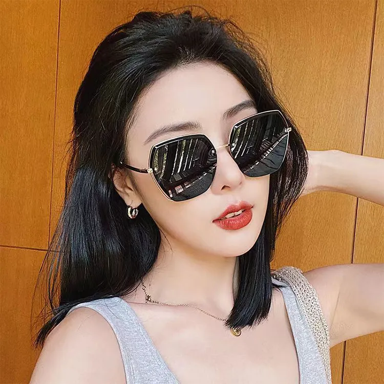 YUZHAOLIN Metal Irregular Shape Sunglasses Unisex-4