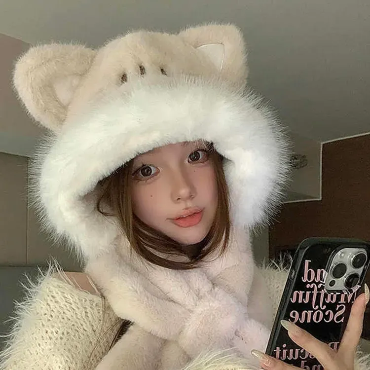YUZHAOLIN Polyester Hoods & Plush Hats Women's-4