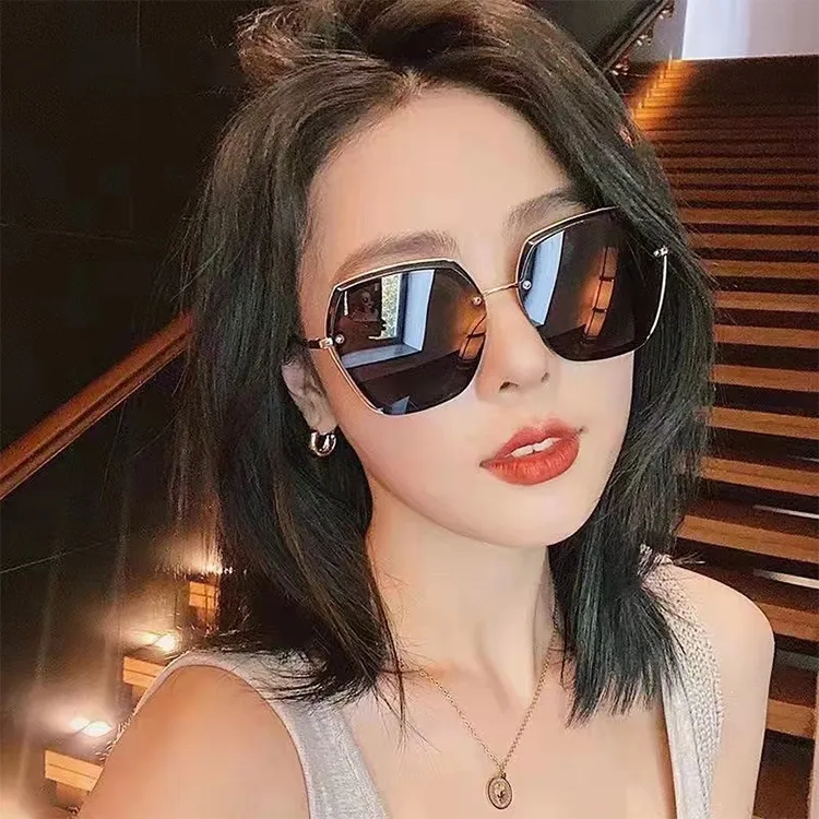 YUZHAOLIN Metal Irregular Shape Sunglasses Unisex-2