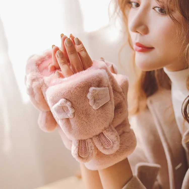 YUZHAOLIN Plush Knit Gloves Unisex-5