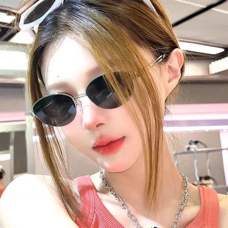YUZHAOLIN Metal Oval Sunglasses Unisex-3