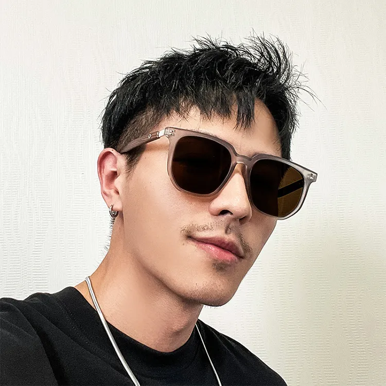 YUZHAOLIN TR/Memory Plastic Metal Oval Sunglasses Unisex-3