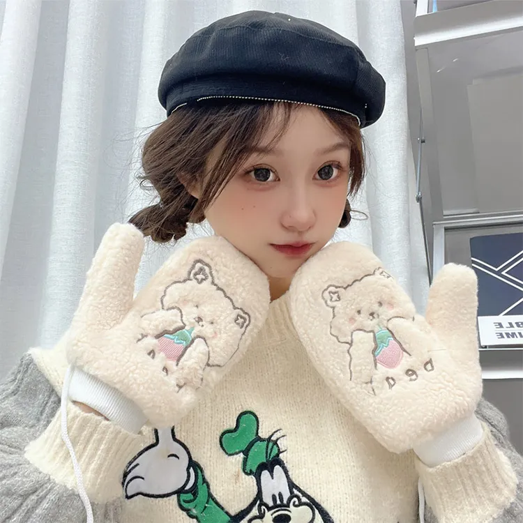 YUZHAOLIN Plush Knit Gloves Unisex-4
