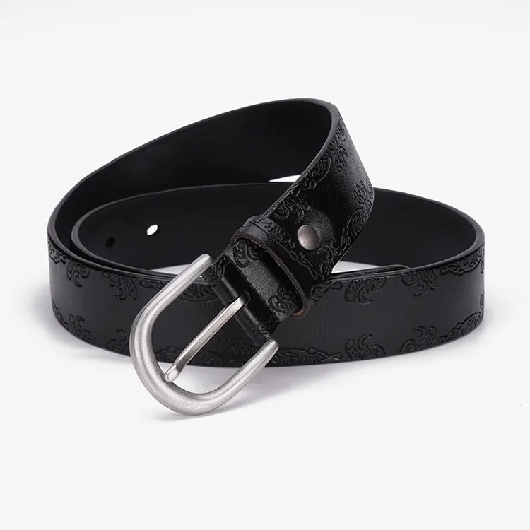 YUZHAOLIN Cow Leather Belts Unisex Width 3.3CM-2