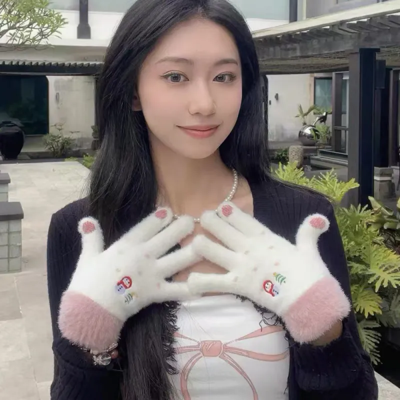 YUZHAOLIN Polyester Knit Gloves Women's-4