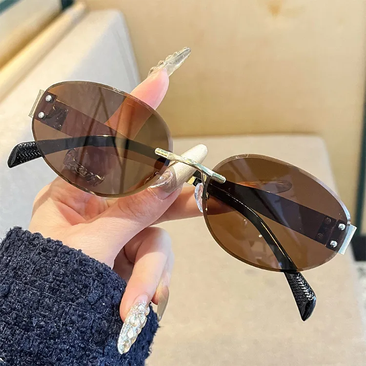 YUZHAOLIN Metal Oval Sunglasses Unisex-4