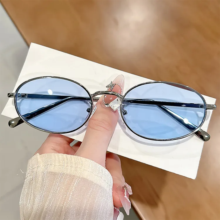 YUZHAOLIN Metal Oval Sunglasses Unisex-8
