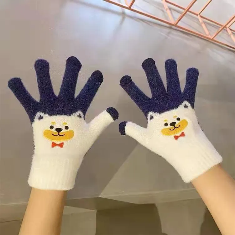 YUZHAOLIN Faux Mink Knit Gloves Unisex-7