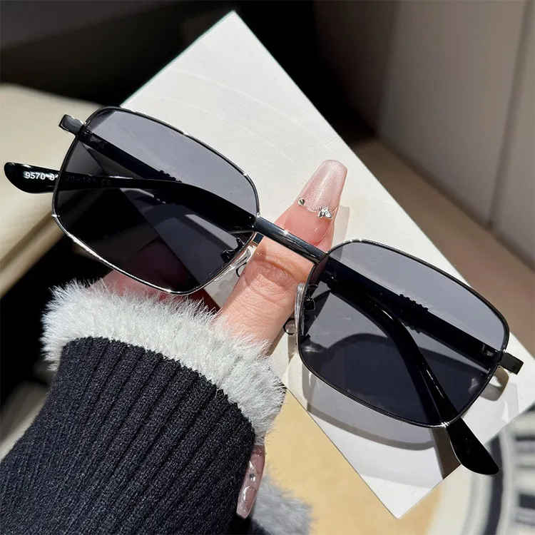 YUZHAOLIN Metal Plastic Rectangular Sunglasses Unisex-9