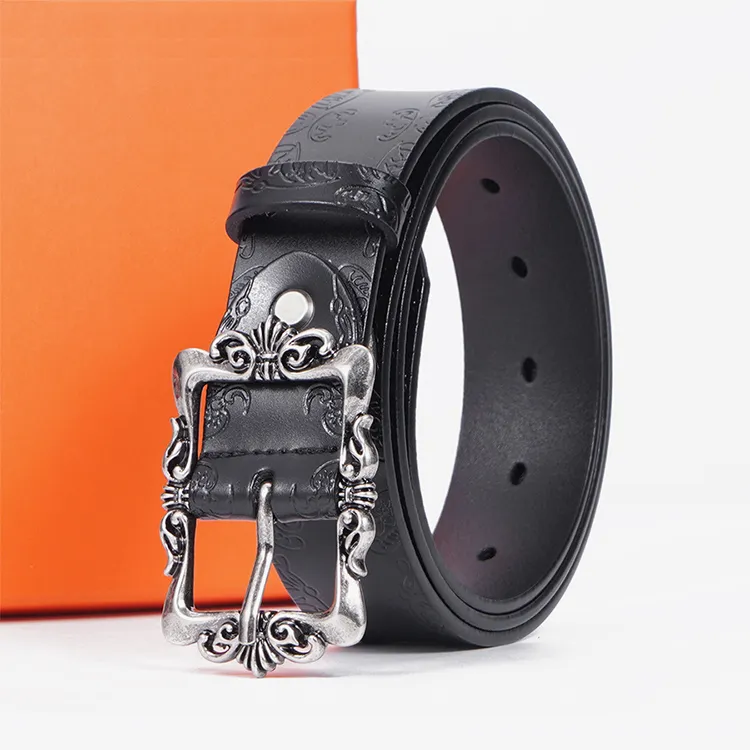 YUZHAOLIN Cow Split Leather Belts Unisex Width 3.3CM-1