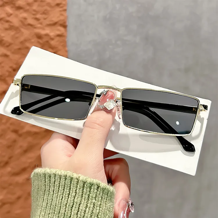 YUZHAOLIN Metal Rectangular Sunglasses Unisex-5