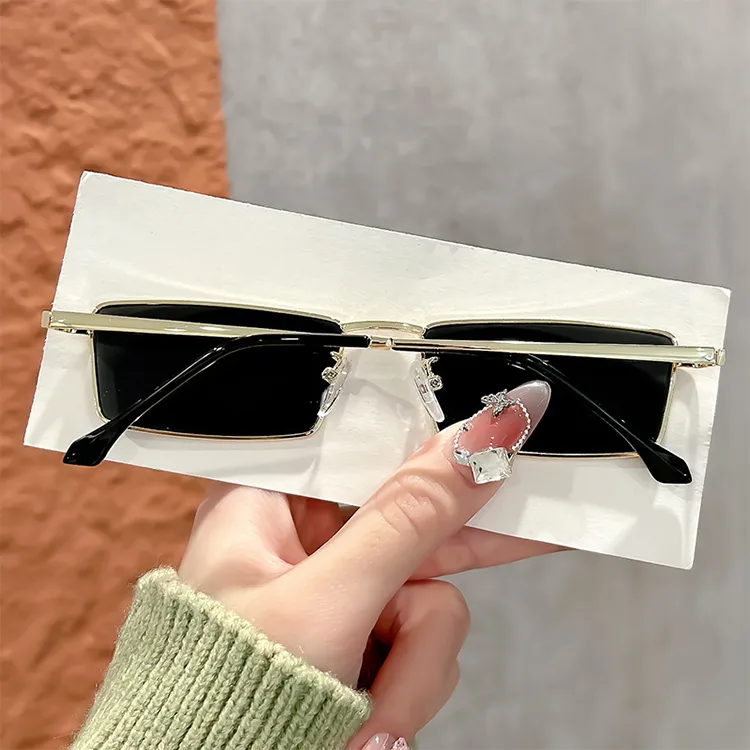 YUZHAOLIN Metal Rectangular Sunglasses Unisex-6