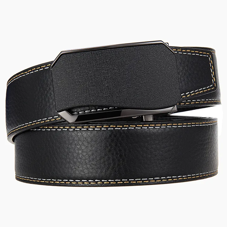 YUZHAOLIN Top Grain Cow Leather Leather Belts Men's 3.5CM-1