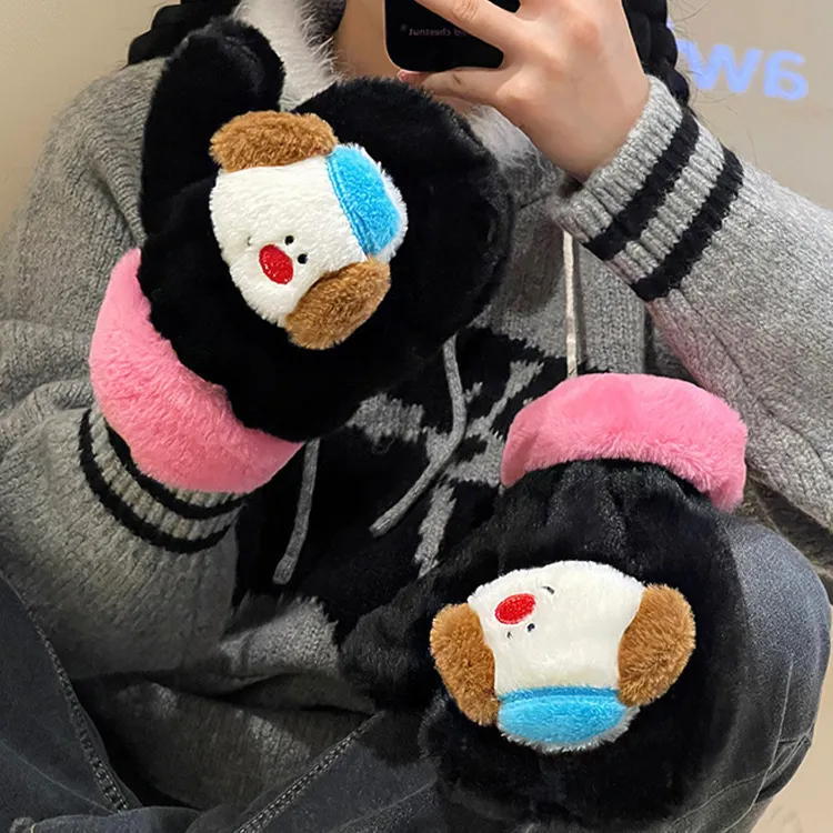 YUZHAOLIN Plush Knit Gloves Unisex-5