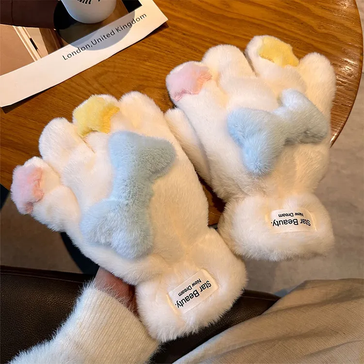 YUZHAOLIN Plush Knit Gloves Unisex-4