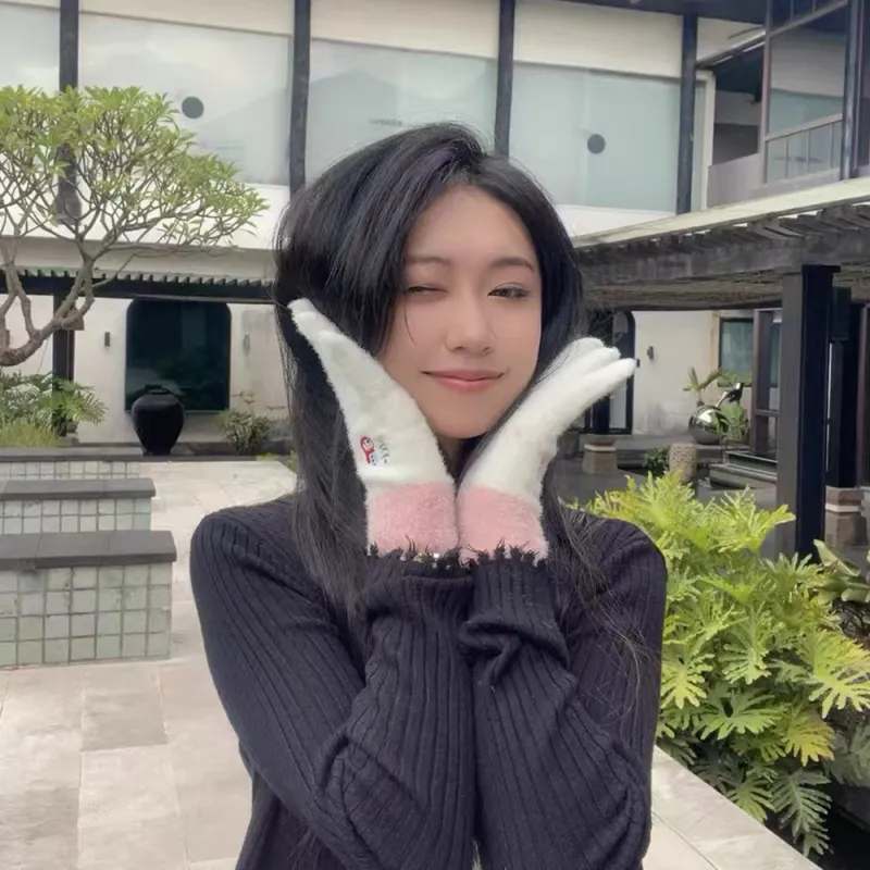 YUZHAOLIN Polyester Knit Gloves Women's-2