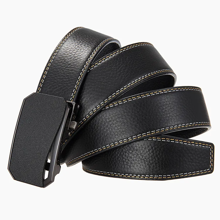 YUZHAOLIN Top Grain Cow Leather Leather Belts Men's 3.5CM-3