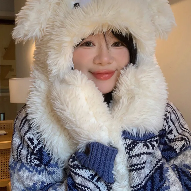 YUZHAOLIN Polyester Hoods & Plush Hats Women's-4