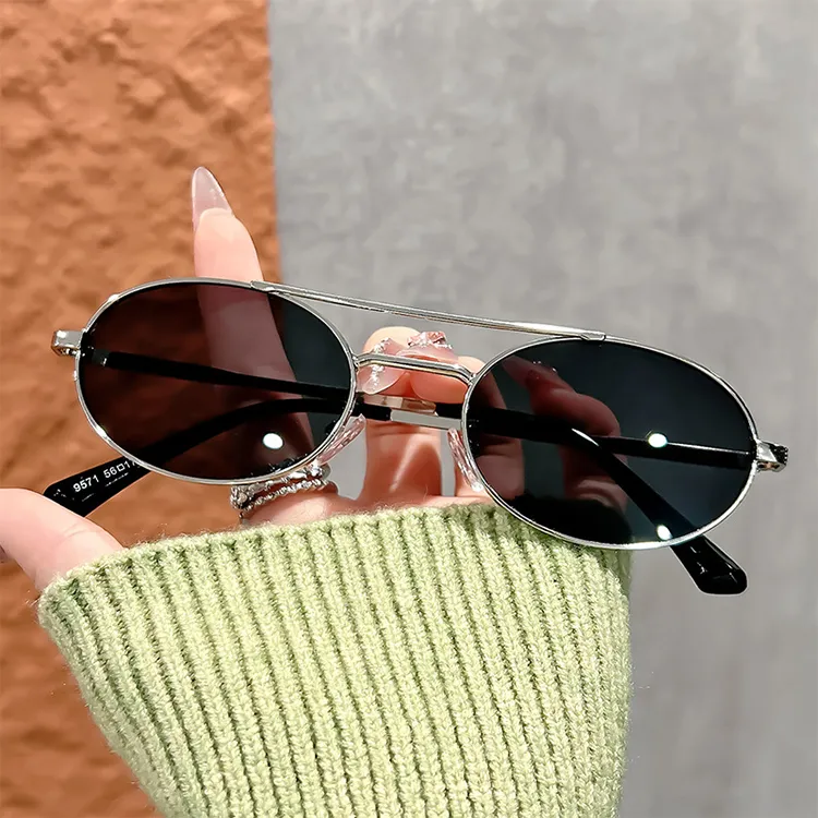 YUZHAOLIN Metal Oval Sunglasses Unisex-2