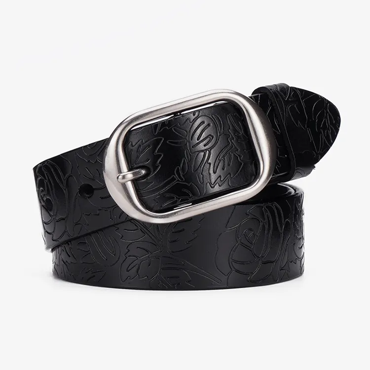 YUZHAOLIN Cow Split Leather Belts Unisex Width 2.8CM-1