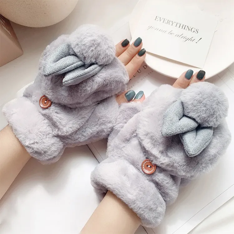 YUZHAOLIN Plush Knit Gloves Unisex-11