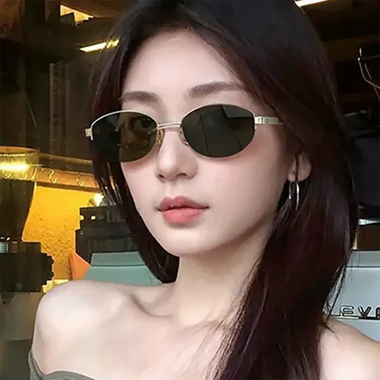 YUZHAOLIN Metal Oval Sunglasses Unisex-2