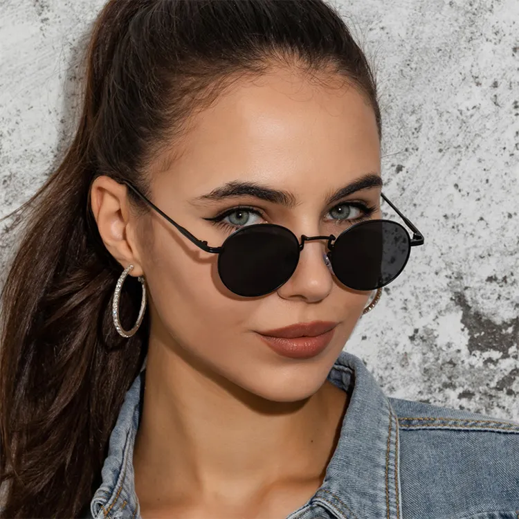 YUZHAOLIN Metal Round Sunglasses Unisex-3