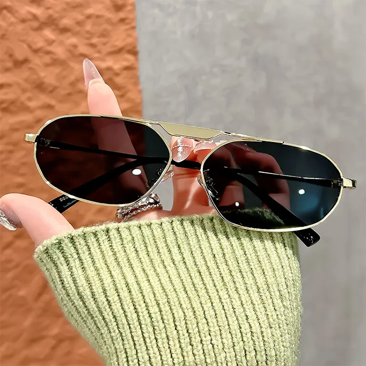 YUZHAOLIN Metal Irregular Shape Sunglasses Unisex-4