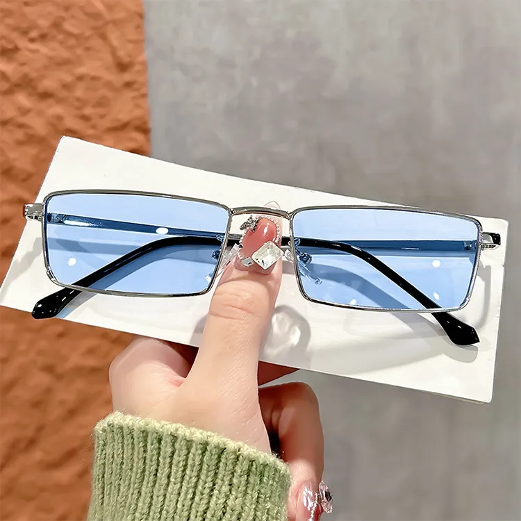 YUZHAOLIN Metal Rectangular Sunglasses Unisex-8