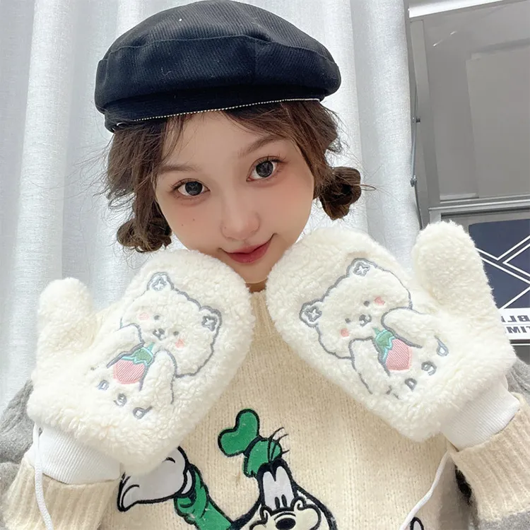 YUZHAOLIN Plush Knit Gloves Unisex-1