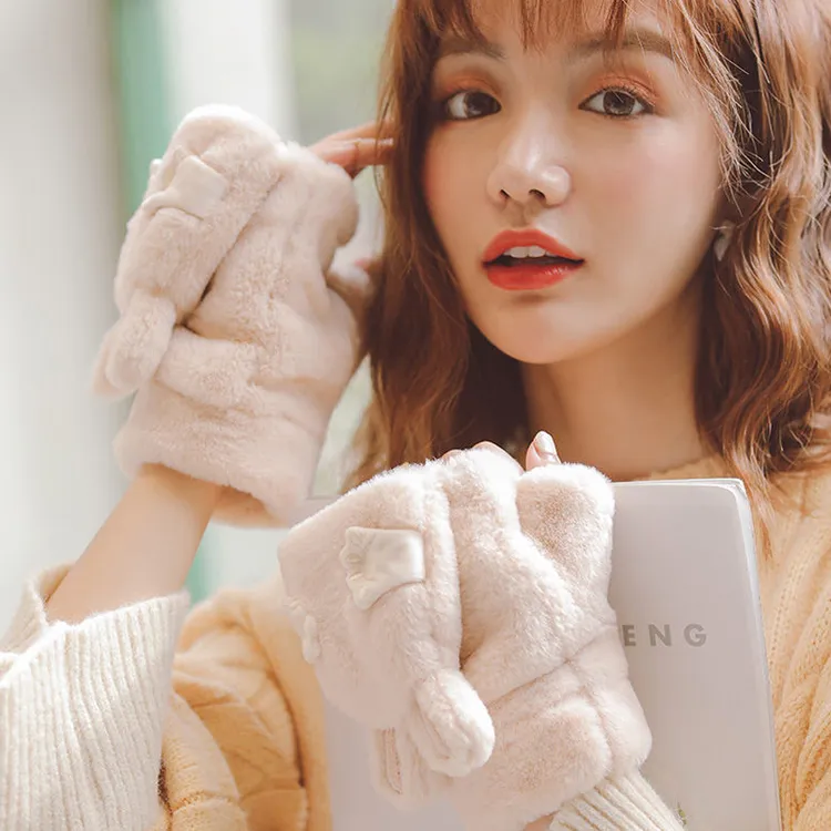 YUZHAOLIN Plush Knit Gloves Unisex-2