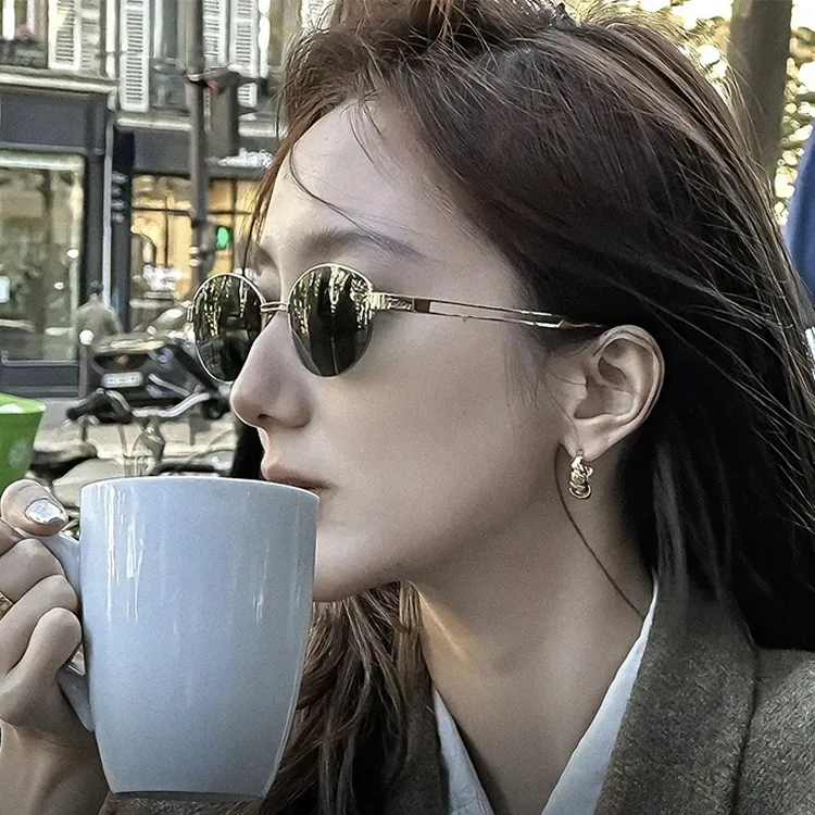 YUZHAOLIN Metal Oval Sunglasses Unisex-1