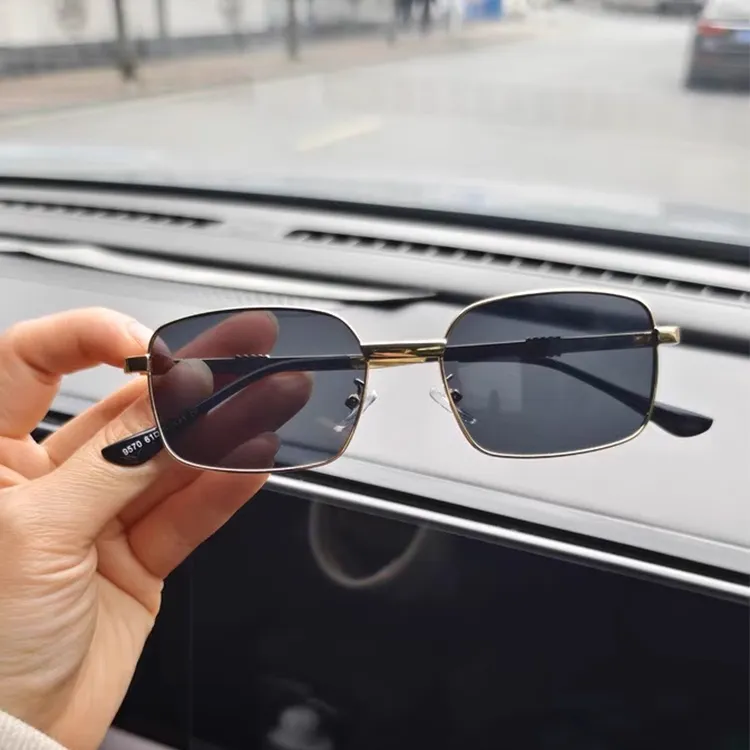 YUZHAOLIN Metal Plastic Rectangular Sunglasses Unisex-6
