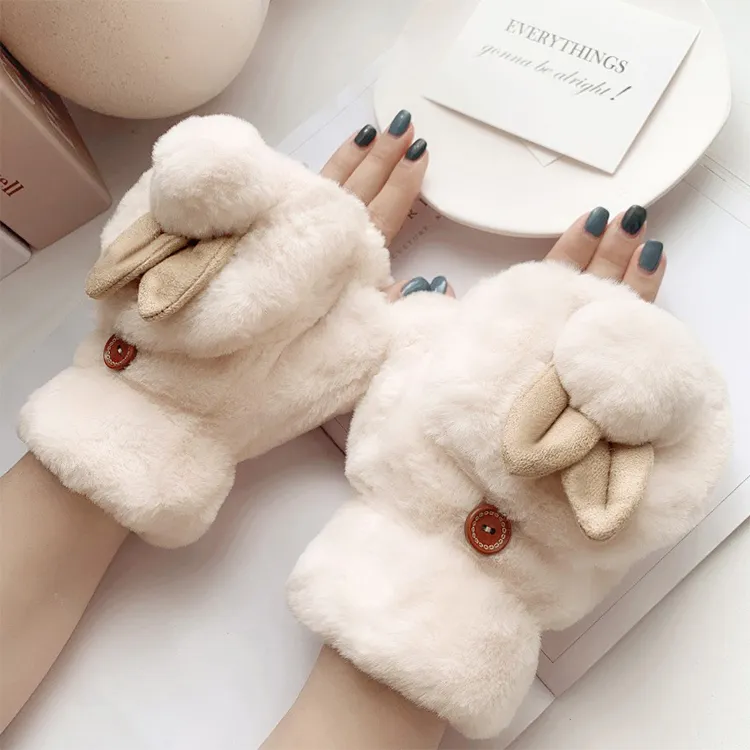 YUZHAOLIN Plush Knit Gloves Unisex-5