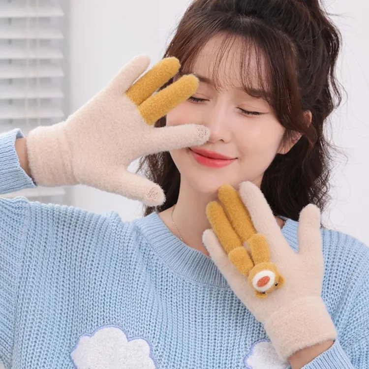 YUZHAOLIN Acrylic Knit Gloves Unisex-4